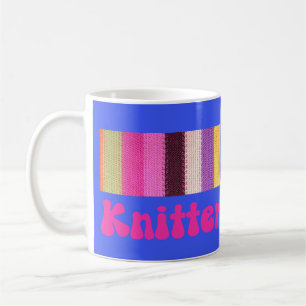 Mug Cœur tricoté, Impression d'oreiller pour amateurs 