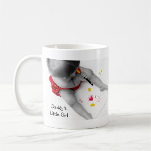 Mug Coeur U du papa I de petite fille de Daddys je