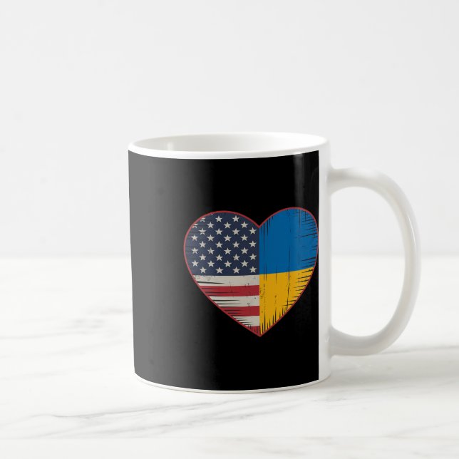 Mug Cœur Usa Ukraine - Double Nationalité  (Droite)