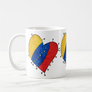 Mug Coeur vénézuélien jaune, bleu et rouge