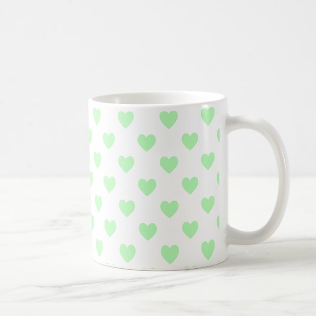 Mug Coeurs à points Polka verts (Droite)