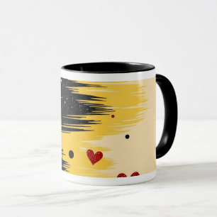 Mug Cœurs Amour Abstraits Coup de Pinceau
