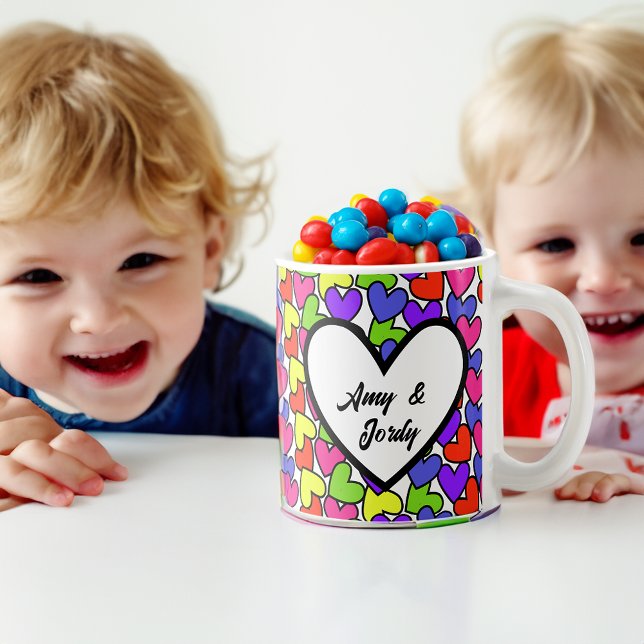 Mug Coeurs arc-en-ciel (Créateur téléchargé)