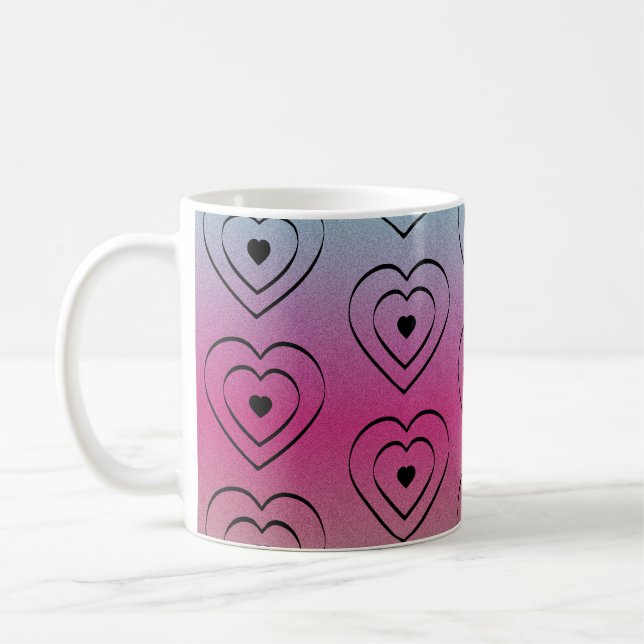 Mug Cœurs arc-en-ciel Cœur de fierté noire (Gauche)