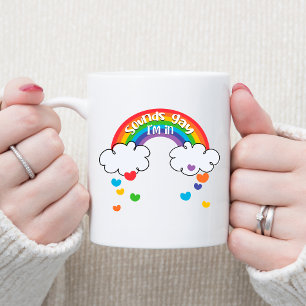 Mug Coeurs Arc-en-ciel colorés Sons Gay Je suis dans