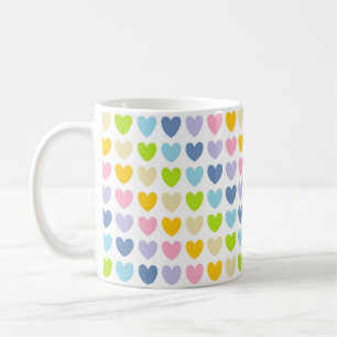 Mug Coeurs arc-en-ciel Pastel