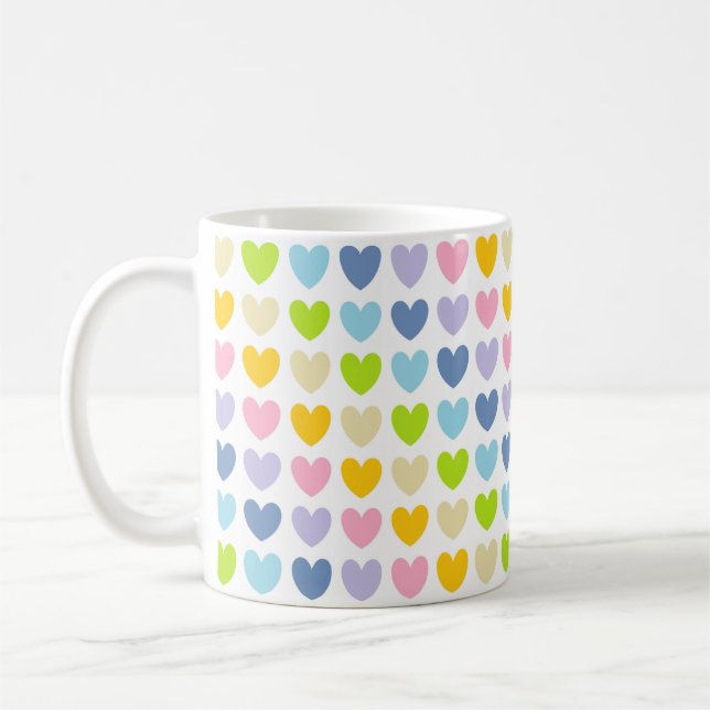 Mug Coeurs arc-en-ciel Pastel (Gauche)