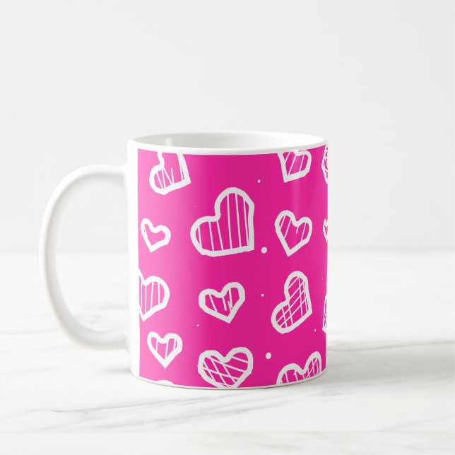Mug Coeurs artistiques Motif sans couture Arrière - pl (Gauche)