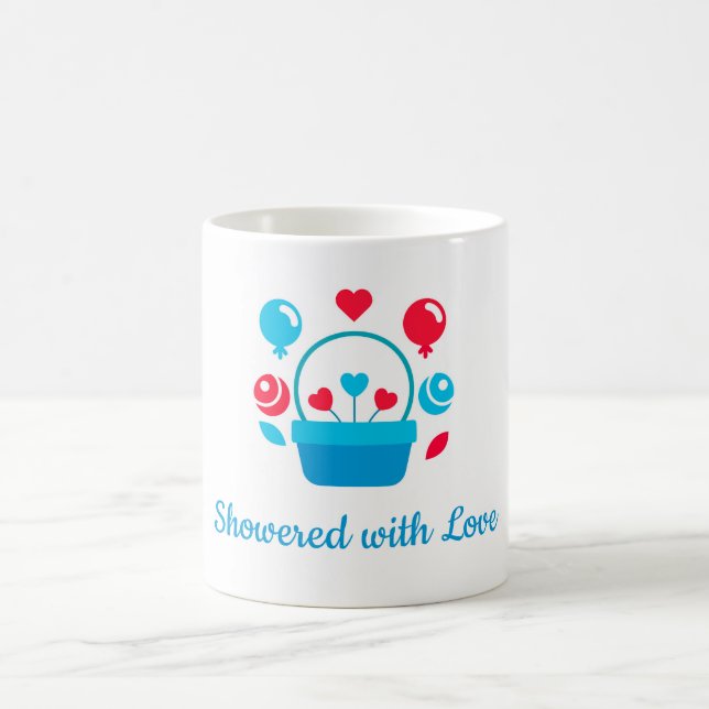 Mug Coeurs, ballons et corbeille cardiaque (Centre)