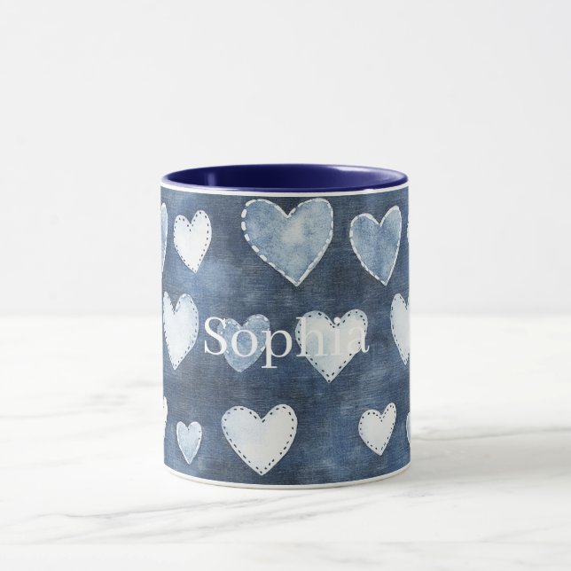 Mug Cœurs bleus (Centre)