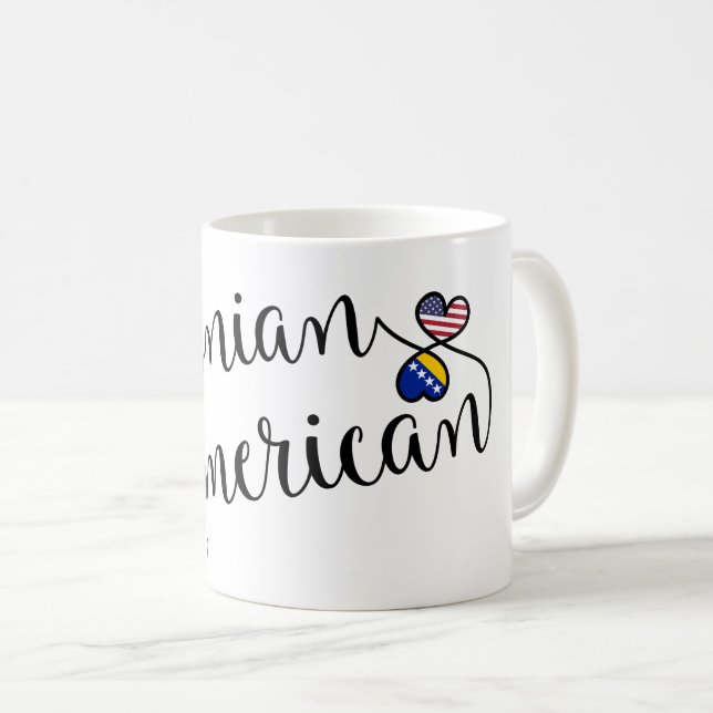 Mug Coeurs bosniaques américains enmêlés (Devant droit)