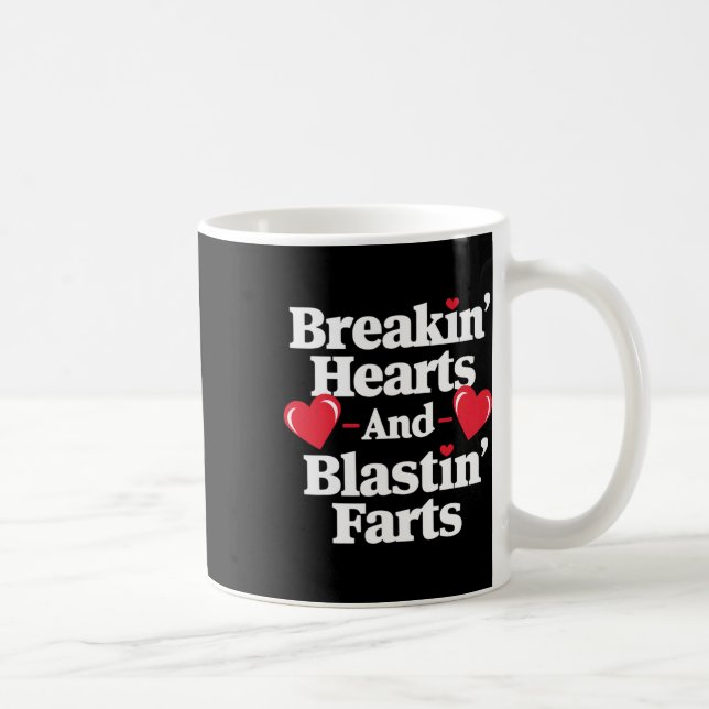 Mug Cœurs brisés drôles et pets explosifs pour hommes  (Droite)