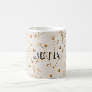 Mug Cœurs bruns floral blush