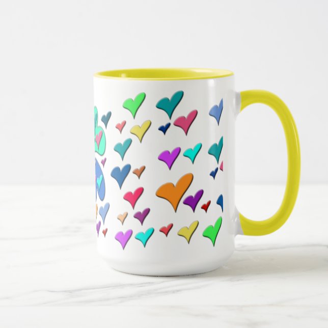 Mug Coeurs colorés (Droite)