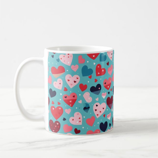 Mug Coeurs colorés Motif mignon (Gauche)