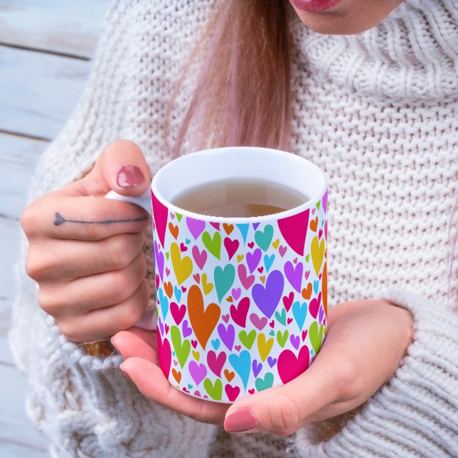 Mug Coeurs colorés super et romantiques Saint-Valentin (Créateur téléchargé)