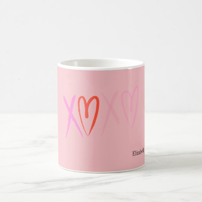 Mug Coeurs colorés "XOXO" Saint Valentin (Centre)
