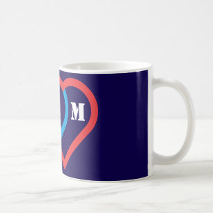 Mug Coeurs connectés. Les lettres peuvent être customi