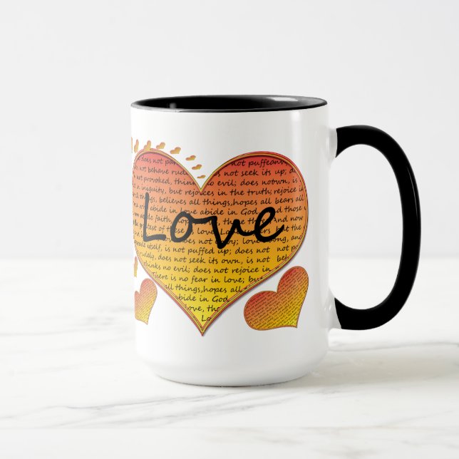 Mug Cœurs d'amour 1 Corinthiens 13 (Droite)