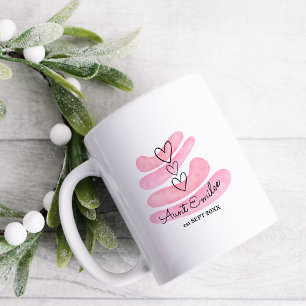 Mug Coeurs d'amour Aquarelle rose Faire-part de grosse