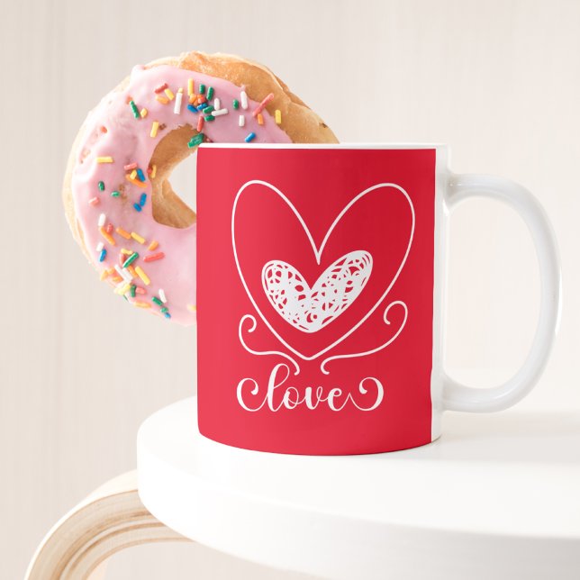 Mug Coeurs d'Amour Moderne Cute Happy Valentines Jour  (Créateur téléchargé)