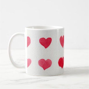 Mug Coeurs d'aquarelle incomparable : design motif rom