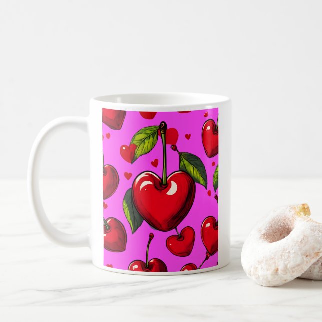 Mug Cœurs de Cerise (Avec donut)