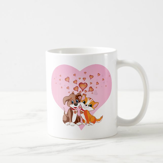 Mug Coeurs de chiot et de chaton (Droite)