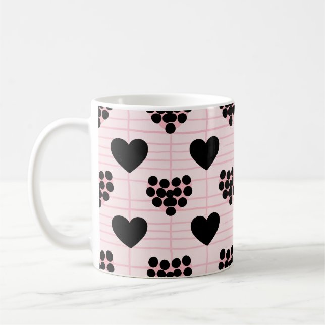 Mug Cœurs de Coquette Moderne pour la Saint-Valentin F (Gauche)