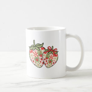 Mug Cœurs de fraise en patchwork Art mignon Coquette
