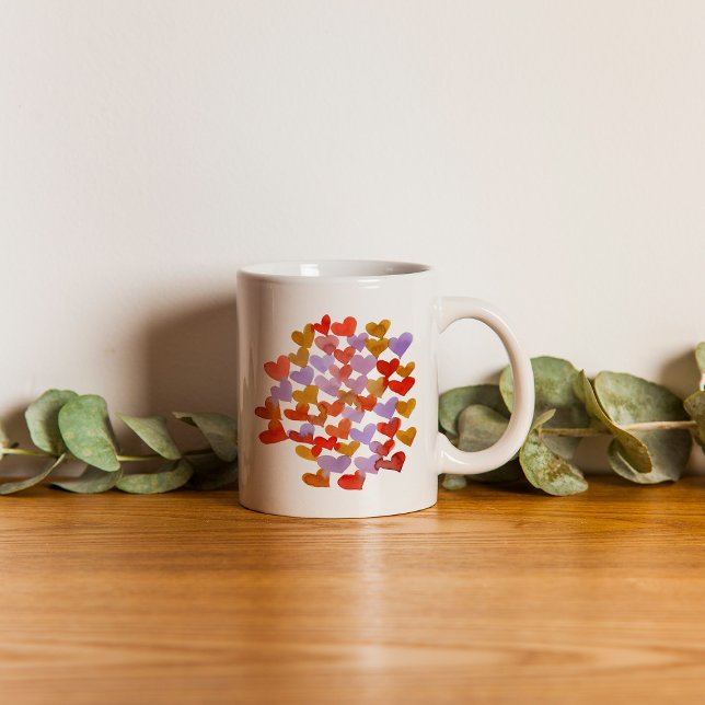Mug Coeurs de fusion d'aquarelle - rétro (Créateur téléchargé)
