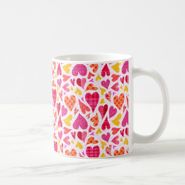 Mug Coeurs de gribouillis avec Motif et texture (Droite)