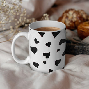 Mug Coeurs de la Saint Valentin - noir et blanc
