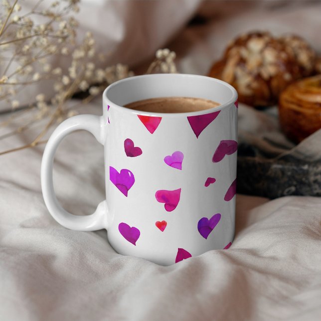 Mug Coeurs de la Saint Valentin - viva magenta et viol (Créateur téléchargé)