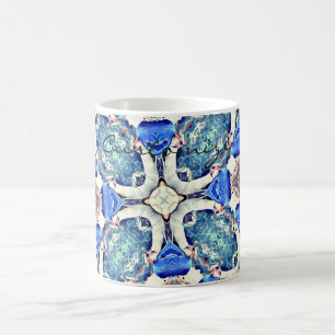 Mug Coeurs de mandala bleu motif Thunder_Cove