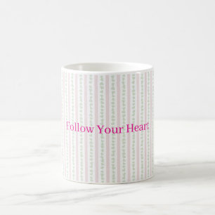 Mug Cœurs de menthe Rayures roses