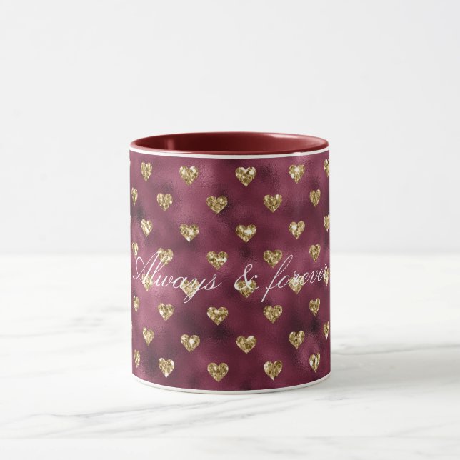Mug Coeurs de Parties scintillant Red Gold (Centre)