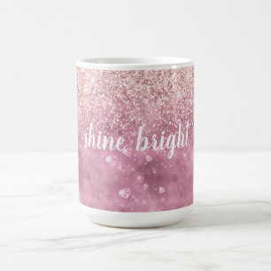 Mug Coeurs de Parties scintillant rose brillant