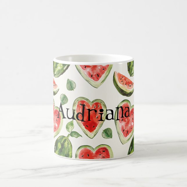 Mug Cœurs de pastèque rouge-vert  (Centre)