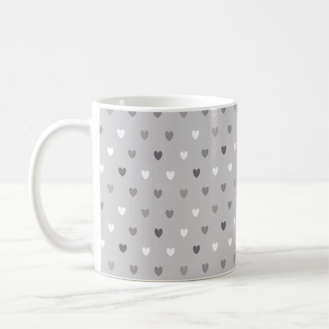 Mug Coeurs de polka minuscules dans les tons gris (Gauche)