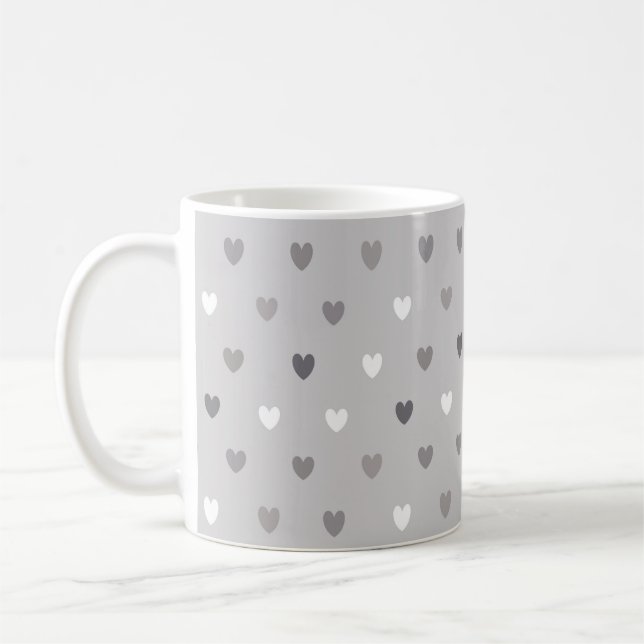 Mug Coeurs de polka minuscules dans les tons gris (Gauche)