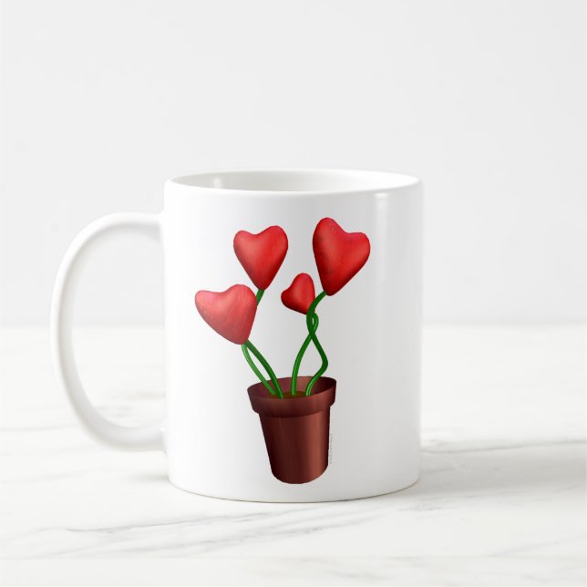 Mug Coeurs de pot de fleurs (Gauche)