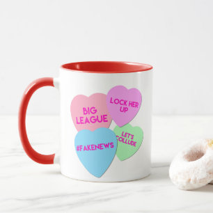 Mug Coeurs de sucrerie de Valentine Trumpism d'atout