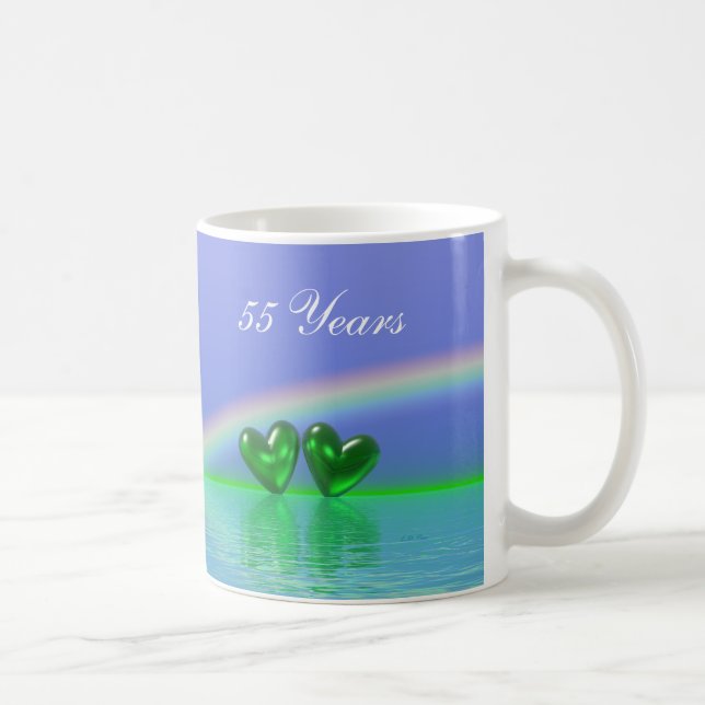 Mug Cœurs d'émeraude pour le 55e anniversaire (Droite)
