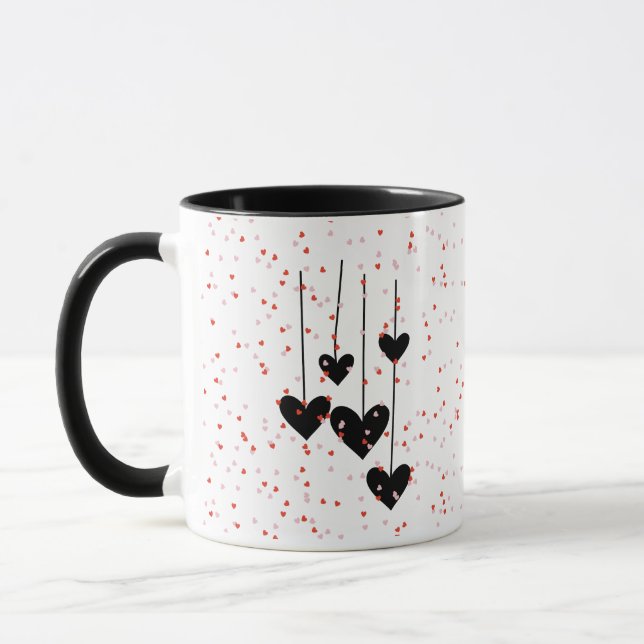 Mug Coeurs Design d'art moderne (Gauche)
