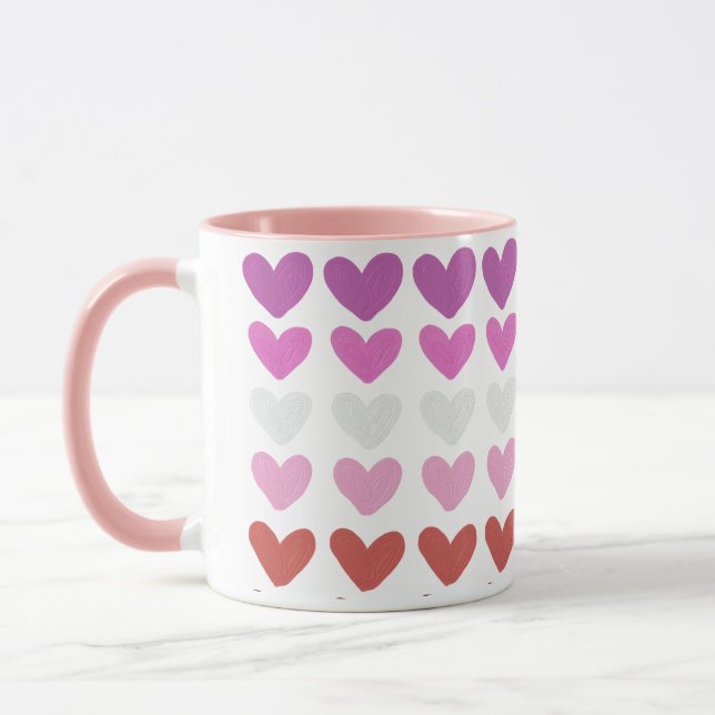 Mug Coeurs Design d'art moderne (Gauche)