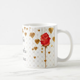 Mug Coeurs d'or d'amour et mariage rose