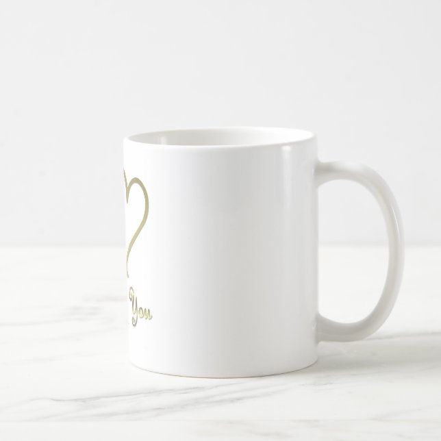 Mug Cœurs d'Or Enlacés Je T'Aime (Droite)