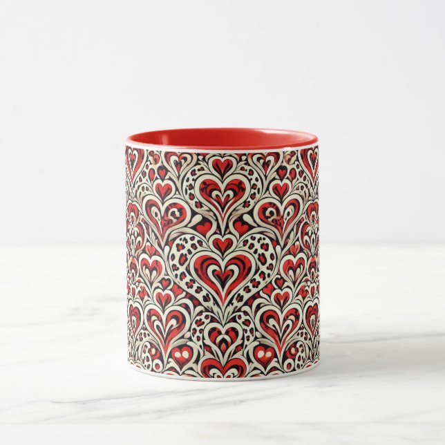 Mug Cœurs doux rouges  (Centre)