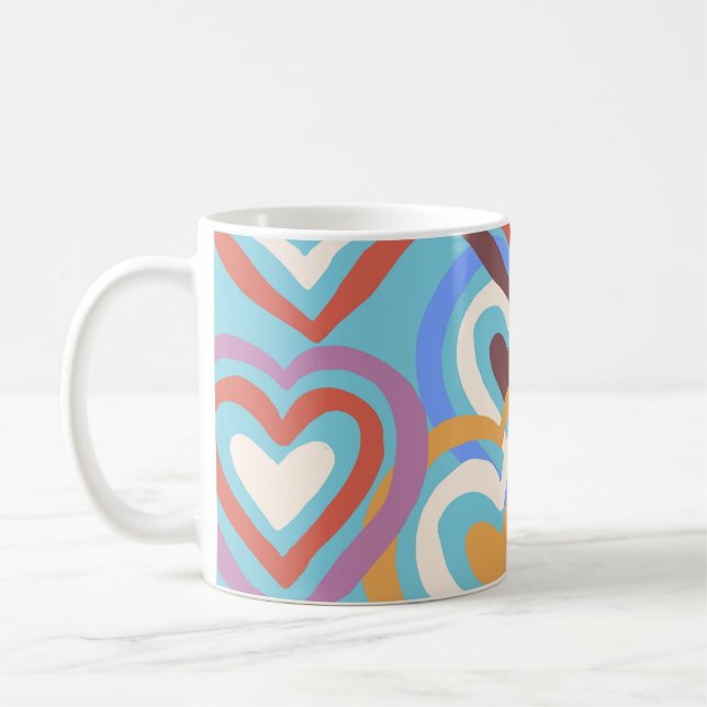 Mug Coeurs Drôle : Motif de texture sans Seamless. (Gauche)